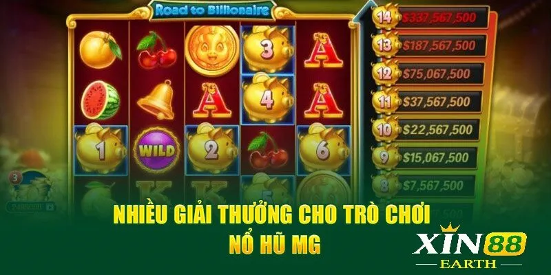 Nhiều giải thưởng cho trò chơi Nổ hũ MG