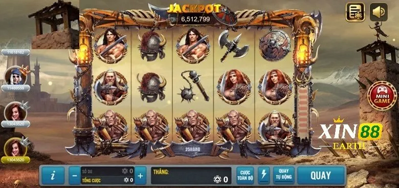 Xin88 khám phá quay hũ Barbarian Nudge Slot 